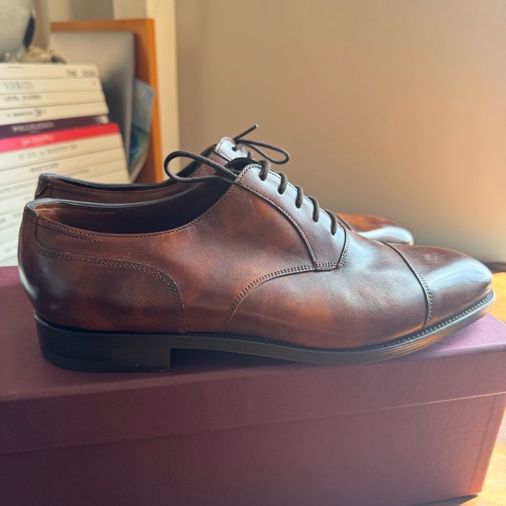 John Lobb Taunton Cap Toe Leather Oxfords - Picture 4 of 9
